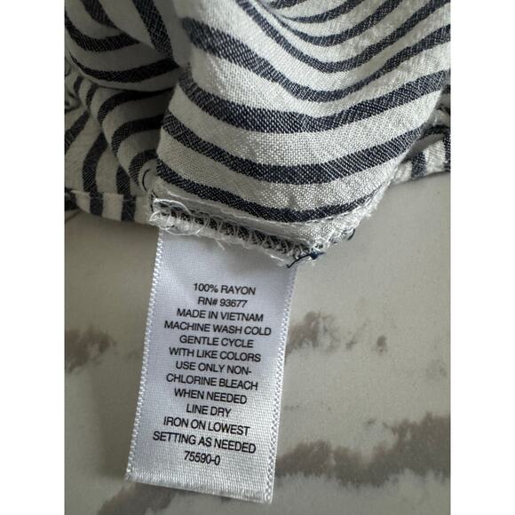 Ana Women's Blouse Button-Up Striped‎ Shirt Size Medium - Picture 5 of 6